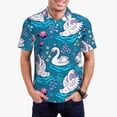 thumbnail image 1 of Hirioo Swan On The Pond for Men’s Polo Shirts Quick Dry Short Sleeve Golf T Shirt Performance Moisture Wicking Casual Workout,Sizes S-4XL-Small, 1 of 6