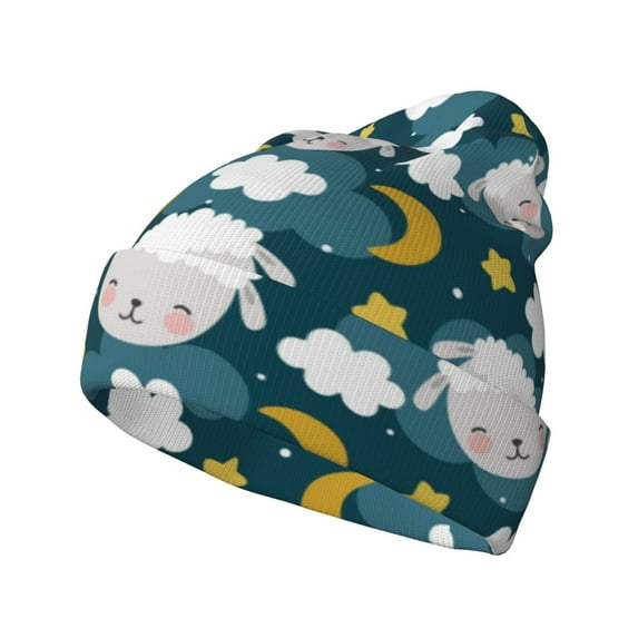 Hirioo Sweet Dream Lamb for Men's Knit Cuffed Beanie for Outdoor Activities Unisex