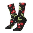 thumbnail image 1 of Hirioo Sweet Red Cherry Pattern Adult Middle Tube Socks Breathable Sock Non-Pilling,Contrasting Color Design, 1 of 6