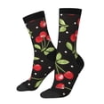 thumbnail image 1 of Hirioo Sweet Red Cherry Pattern Adult Middle Tube Socks Breathable Sock Non-Pilling,Contrasting Color Design, 1 of 6
