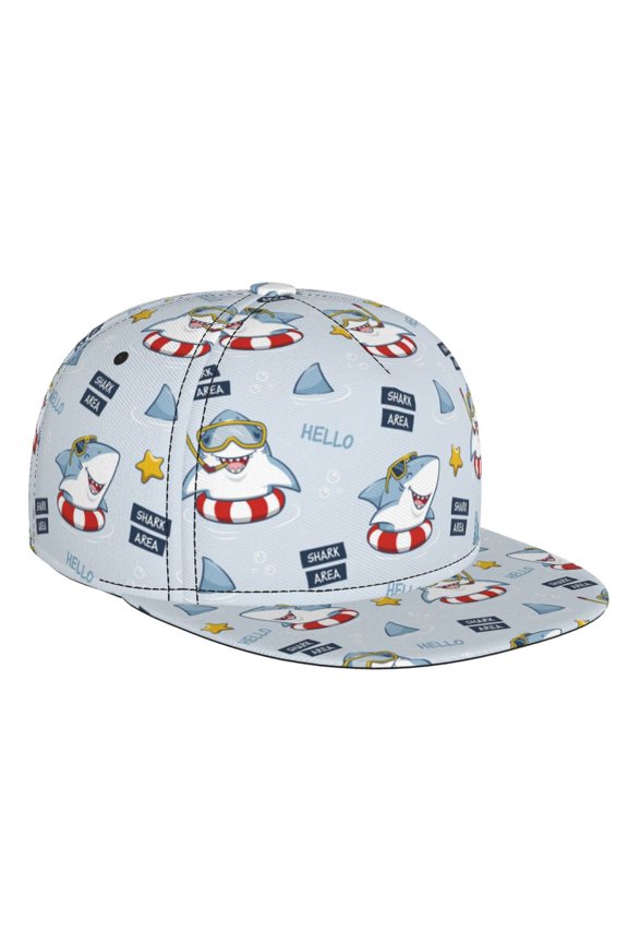 Swimming Shark for Baseball Cap Men Cap Flat Brim for Men Women Teens Adjustable Baseball Cap