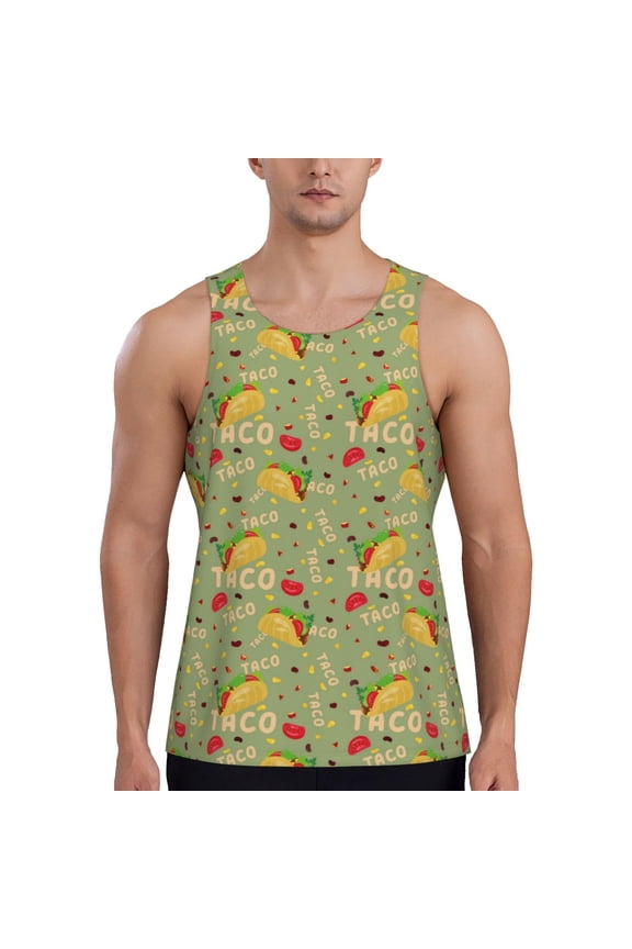Taco for Men's Workout Tank Top Sleeveless Shirts Quick Dry for Men-4X-Large