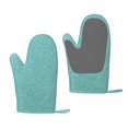 thumbnail image 1 of Hirioo Teal Green Glitter for Silicone Oven Mitts for BBQ, Baking, Cooking, Set of 2, Heat Resistant 260℃, Non-Slip Kitchen Essentials, 1 of 6