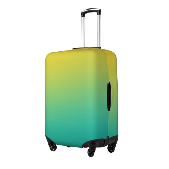 Hirioo Teal To Yellow Gradient for Elasticity Suitcase Cover (No luggage Included) Durable Luggage Protector Fits 18-32 Inch Luggage-Small