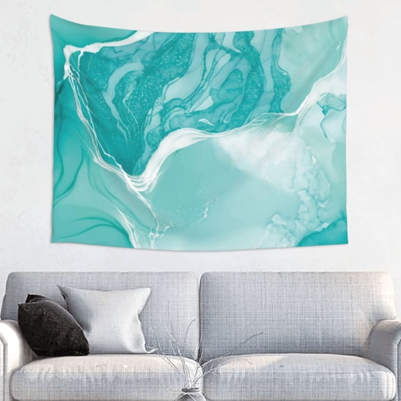 Hirioo Teal Turquoise 1 Print Tapestry Lightweight Fabric for Bedroom Aesthetic Home Wall Dorm Dcor Living Room Decor 29x37 Inch