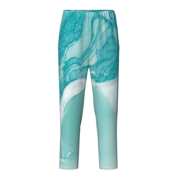 Hirioo Teal Turquoise 1 for Teenagers' Pajama Pants Womens Lounge Pants with Pockets Pj Bottoms Pants for Men-XS(5-6)