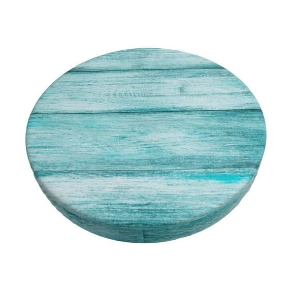 Hirioo Teal Turquoise Wood for Round Bar Stool Seat Covers Washable Stool Cushion Slipcover Elastic Bar Chair Covers for 12-14 Inch Chair-13 inch
