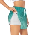 thumbnail image 1 of Hirioo Teal Turquoise1 for Women's Double Layer Athletic Shorts High-Performance Gym Shorts with Inner Pocket, Elastic Waistband-Medium, 1 of 7