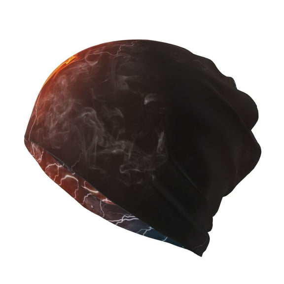 Hirioo Tennis Ball On Fire And Water for Multifunction Beanie Hat for Men and Women Unisex for Winter Sports, Outdoor Activities, and Daily Wear