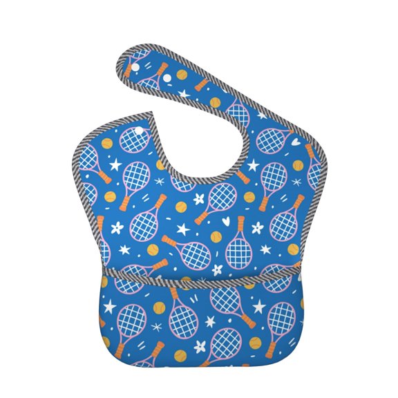 Hirioo Tennis for Baby Waterproof Pocket Bib Adjustable Closed for Babies Toddlers with Large Pocket 6-24Months