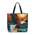 thumbnail image 1 of Hirioo Textured Bald Eagle for Tote Bag for Women, Quilted Shoulder Bag with Zipper, Large Capacity Handbags for Casual, Travel, Work, 1 of 9