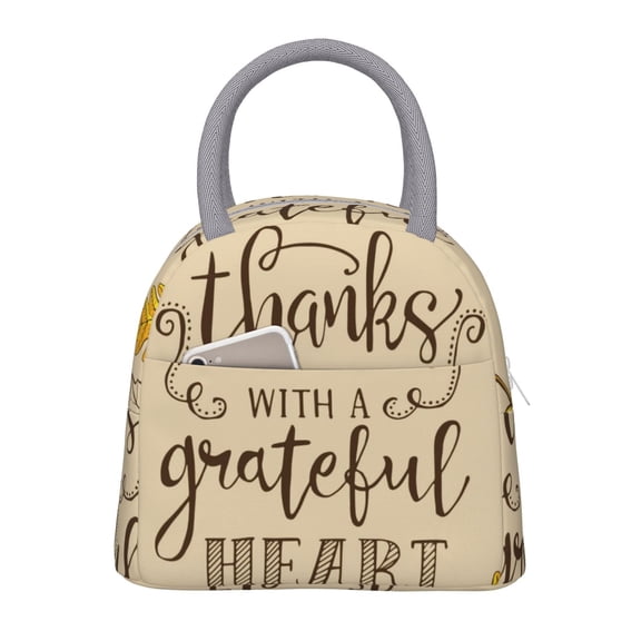 Hirioo Thanksgiving With A Grateful Heart for Eco-friendly Lunch Box,Leakproof Lunch Box for School, Work, Travel, and Picnics,Perfect for Meal Prep
