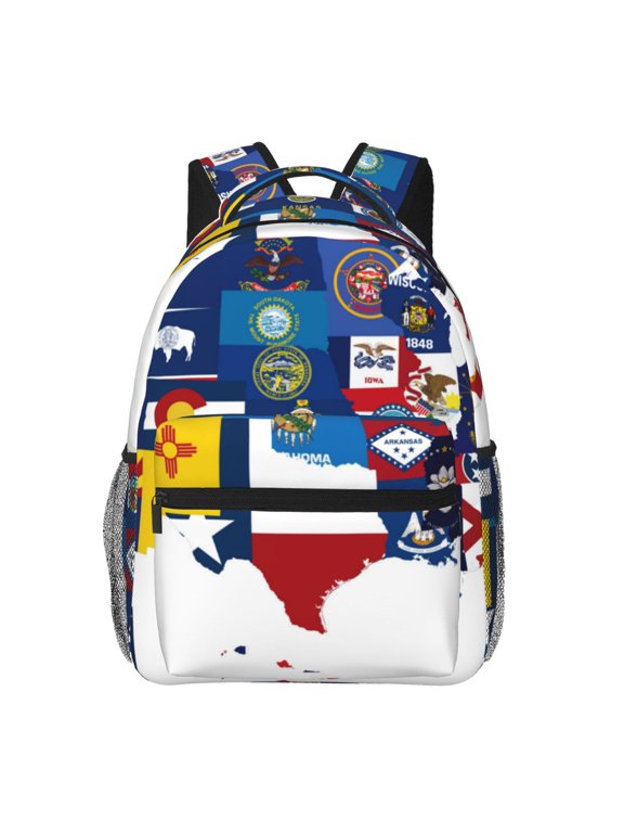 The Map Of United States Print Laptop Backpack Lightweight Casual Travel Daypack for College Workplace Travel