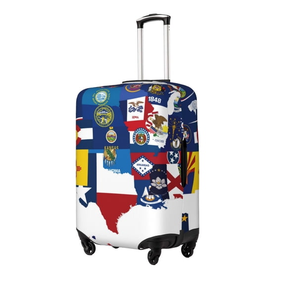 Hirioo The Map Of United States for Elasticity Suitcase Cover (No luggage Included) Durable Luggage Protector Fits 18-32 Inch Luggage-Medium