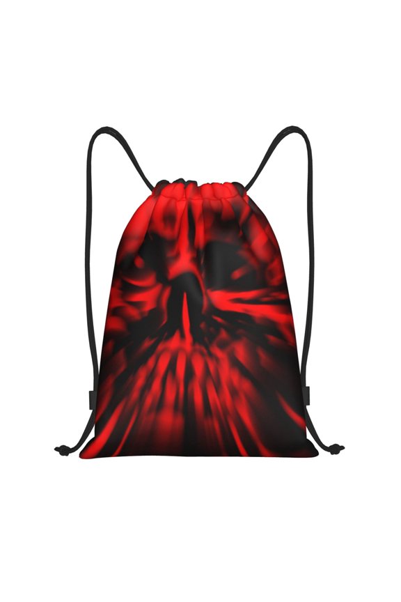 The Red Head Skull Print Drawstring Backpack Bag Sport Versatile Sports Backpack for Gym, Travel, Swimming, Beach