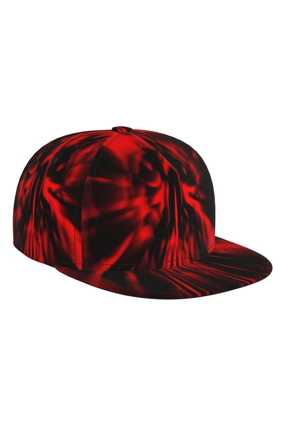 The Red Head Skull for Baseball Cap Men Cap Flat Brim for Men Women Teens Adjustable Baseball Cap