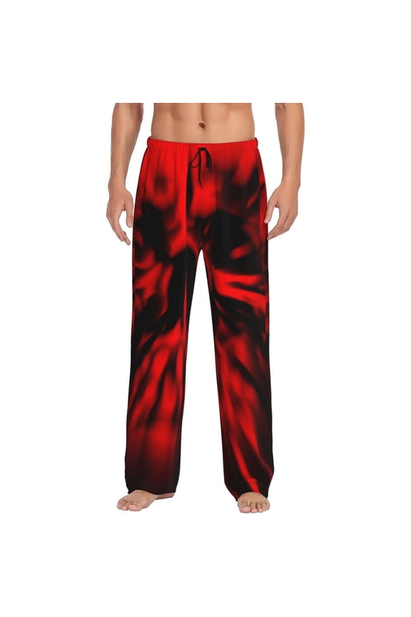 The Red Head Skull for Men's PJ Pajama Pants Sleep Pants Men's Home Trousers with Pockets,S-3XL-3X-Large