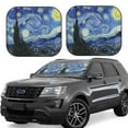 thumbnail image 1 of Hirioo The Starry Night for 2PCS Windshield Sun Shade Foldable | Front Windshield Shade for Sun, Heat and UV Rays-Large, 1 of 6