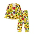 thumbnail image 1 of Hirioo Tiger Swallowtail On Flowers for Women's Pajama Sets 2 Piece Pjs Women's Long-Sleeved Pajama Set Button Down Sleepwear,S-XXL-XX-Large, 1 of 7