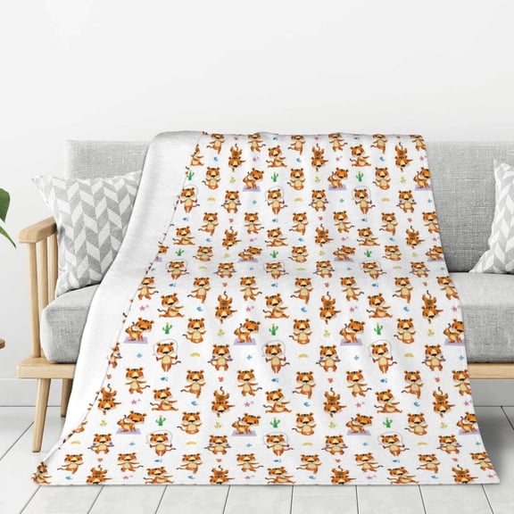 Hirioo Tigers go in for Sports for Flannel Blanket, Cozy and Warm Throw for Bed or Couch ,Perfect for All Seasons-40"x30"