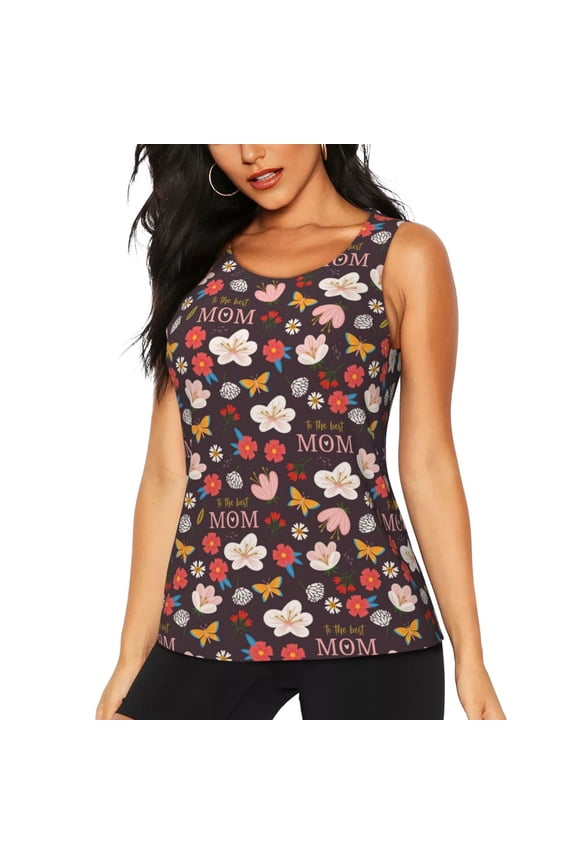 To The Best Mom for Women's Workout Tank Top Sleeveless Workout Tops Athletic Gym Shirts-Small