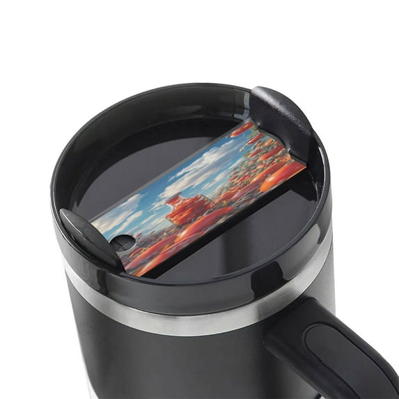 Hirioo Tomato Field Bottle for Stanley Cup Lid Nameplate Personalized Acrylic Nameplate Tumbler Lid Topper(30oz , 40oz)