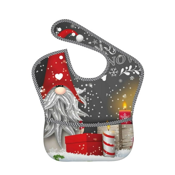 Hirioo Traditional Scandinavian Dwarf for Baby Waterproof Pocket Bib Adjustable Closed for Babies Toddlers with Large Pocket 6-24Months