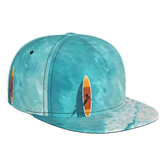 Hirioo Tranquil Ocean Canoe Journey for Baseball Cap Men Cap Flat Brim for Men Women Teens Adjustable Baseball Cap