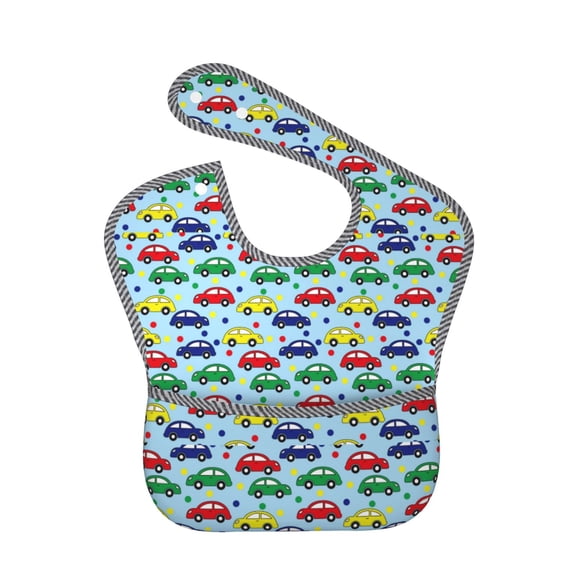Hirioo Transport for Baby Waterproof Pocket Bib Adjustable Closed for Babies Toddlers with Large Pocket 6-24Months