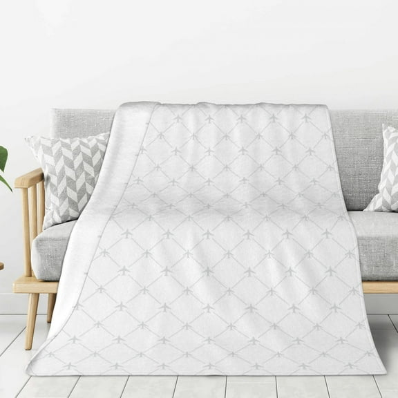 Hirioo Travel Around The World Airplane for Flannel Blanket, Cozy and Warm Throw for Bed or Couch ,Perfect for All Seasons-40"x30"