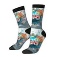 thumbnail image 1 of Hirioo Travel Around The World Pattern Adult Middle Tube Socks Breathable Sock Non-Pilling,Contrasting Color Design, 1 of 6