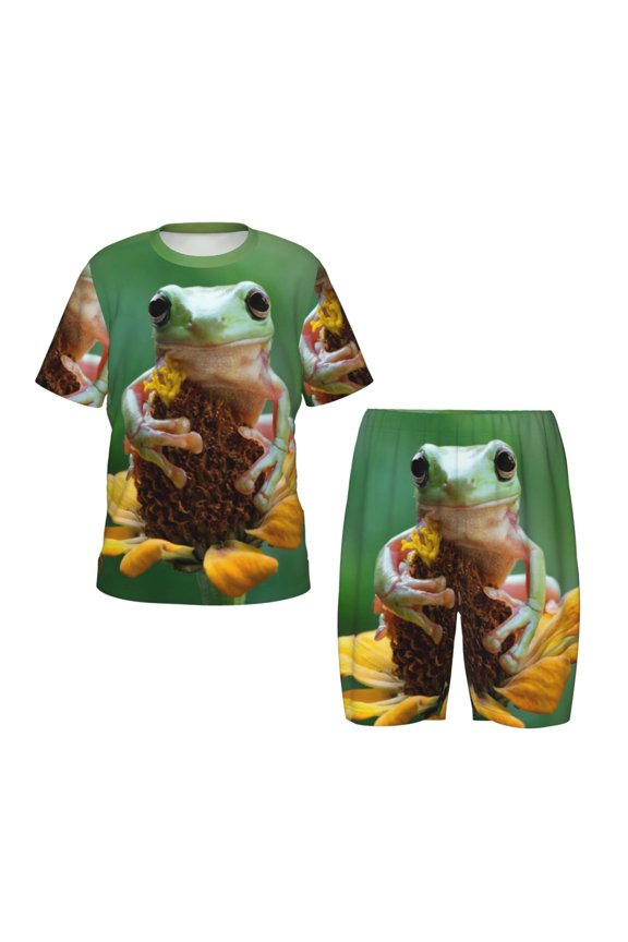 Tree Frog Sitting On Sunflowes Hirioo-XX-Large