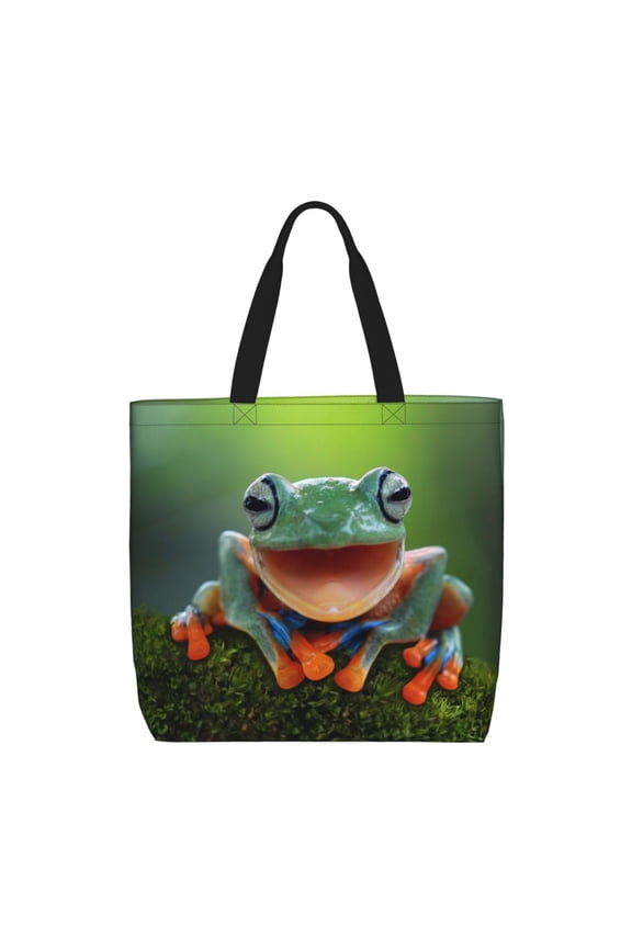 Tree Frog for Tote Bag for Women, Quilted Shoulder Bag with Zipper, Large Capacity Handbags for Casual, Travel, Work