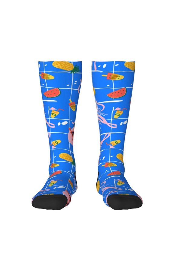 Hirioo Tropical Jellyfishes for Adult Stockings Breathable Sock Non-Pilling,Contrasting Color Design