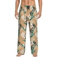 thumbnail image 1 of Hirioo Tropical Leaves Flower for Men's PJ Pajama Pants Sleep Pants Men's Home Trousers with Pockets,S-3XL-X-Large, 1 of 6