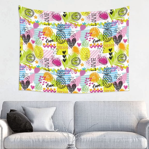 Hirioo Tropical Pineapples Print Tapestry Lightweight Fabric for Bedroom Aesthetic Home Wall Dorm Dcor Living Room Decor 29x37 Inch