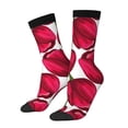 thumbnail image 1 of Hirioo Tulips Flowers Pattern Adult Middle Tube Socks Breathable Sock Non-Pilling,Contrasting Color Design, 1 of 6