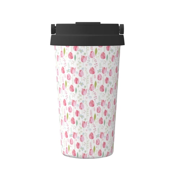 Hirioo Tulips Flowers for Coffee Travel Mug Insulated Coffee Mug with Lid