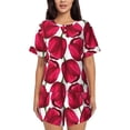 thumbnail image 1 of Hirioo Tulips Flowers for Women's 2 Piece Short-Sleeved Pajama PJ Sets for Women Shorts with Pockets Womens Lounge Set-Large, 1 of 6