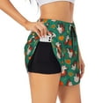 thumbnail image 1 of Hirioo Turkey And Thanksgiving1 for Women's Double Layer Athletic Shorts High-Performance Gym Shorts with Inner Pocket, Elastic Waistband-Medium, 1 of 7