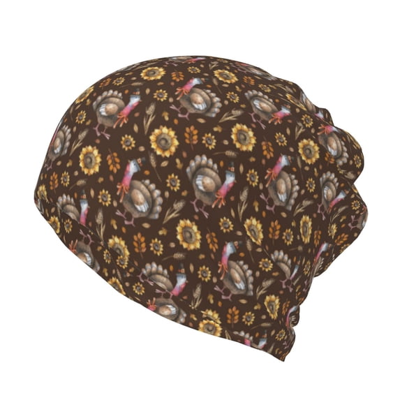 Hirioo Turkey Sunflower Harvest for Multifunction Beanie Hat for Men and Women Unisex for Winter Sports, Outdoor Activities, and Daily Wear