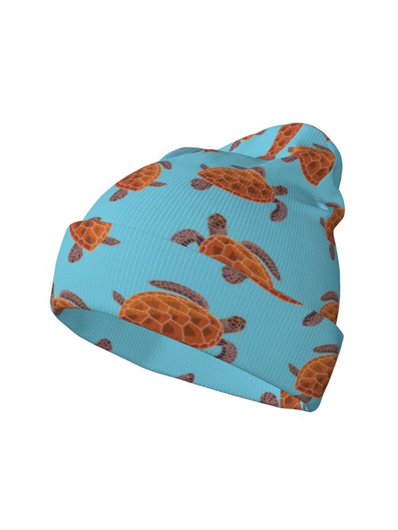 Turtle for Men's Knit Cuffed Beanie for Outdoor Activities Unisex