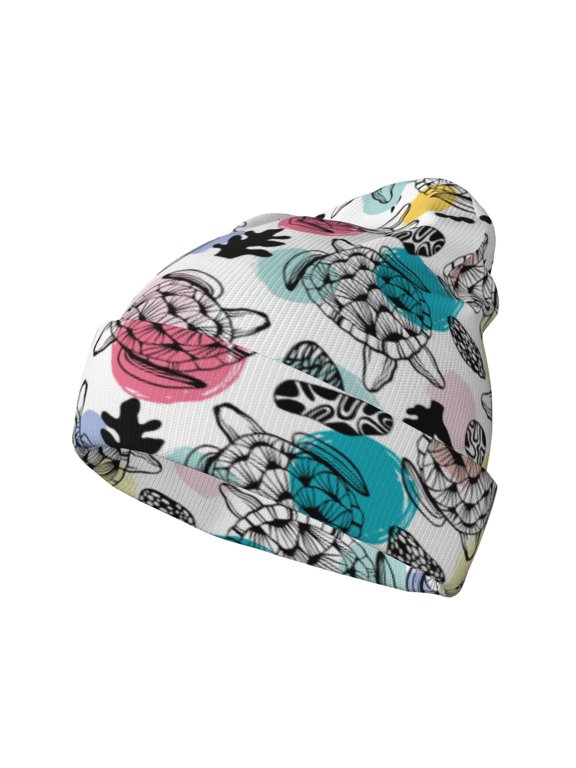 Turtle for Men's Knit Cuffed Beanie for Outdoor Activities Unisex