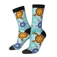 thumbnail image 1 of Hirioo Turtles And Sea Pattern Adult Middle Tube Socks Breathable Sock Non-Pilling,Contrasting Color Design, 1 of 6