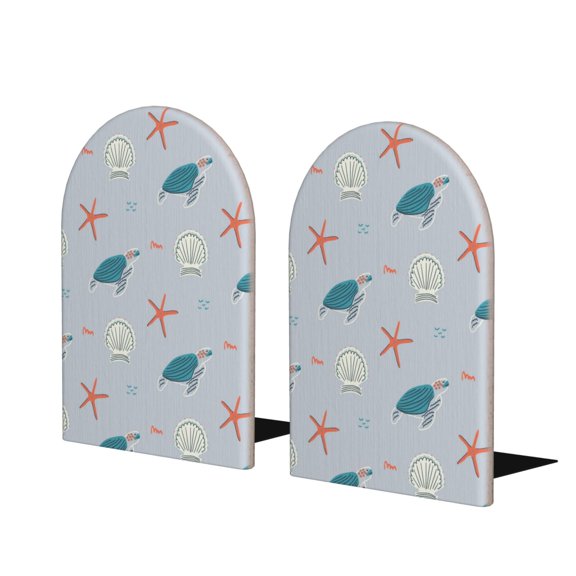 Hirioo Turtles And Shells for Bookends Decorative Bookends for Shelves for Home or Office, Non-Slip Base