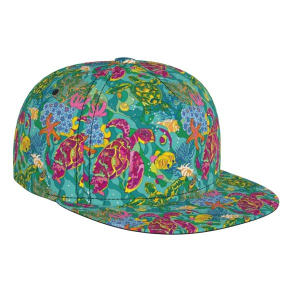Hirioo Turtles for Baseball Cap Men Cap Flat Brim for Men Women Teens Adjustable Baseball Cap