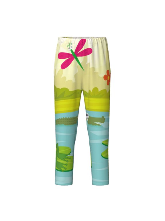 Two Frogs Are Sitting On Water Lilies for Teenagers' Pajama Pants Womens Lounge Pants with Pockets Pj Bottoms Pants for Men-Medium