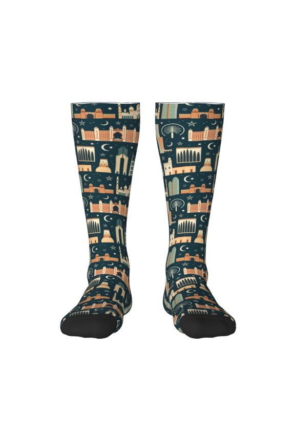 UAE Travel1 1 for Adult Stockings Breathable Sock Non-Pilling,Contrasting Color Design