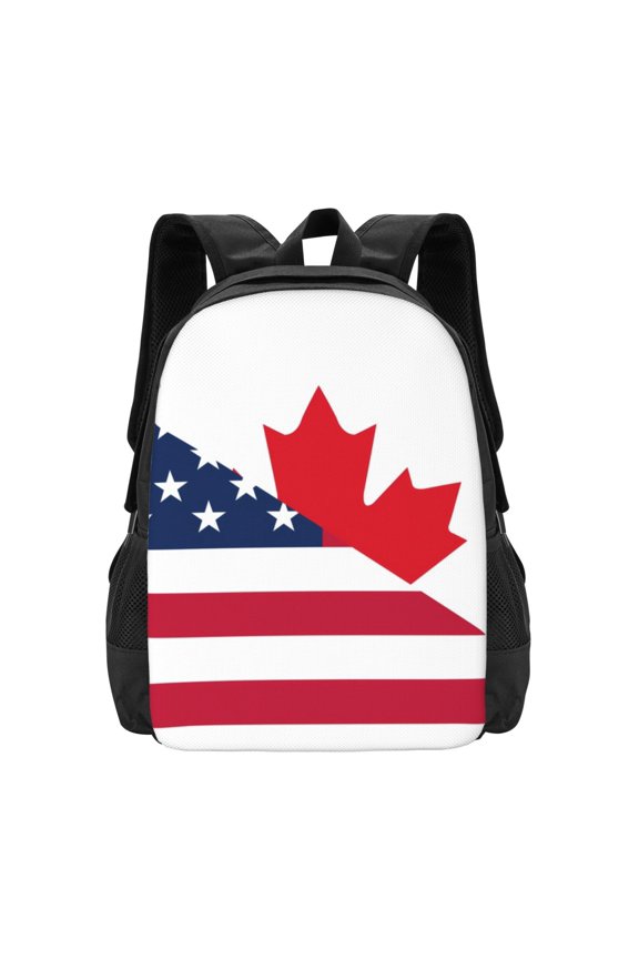 USA Canada Flag for Minimalist Backpack Large Capacity Backpack Travel Backpack For School