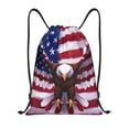 thumbnail image 1 of Hirioo USA Eagle with Spread Wings Print Drawstring Backpack Bag Sport Versatile Sports Backpack for Gym, Travel, Swimming, Beach, 1 of 9